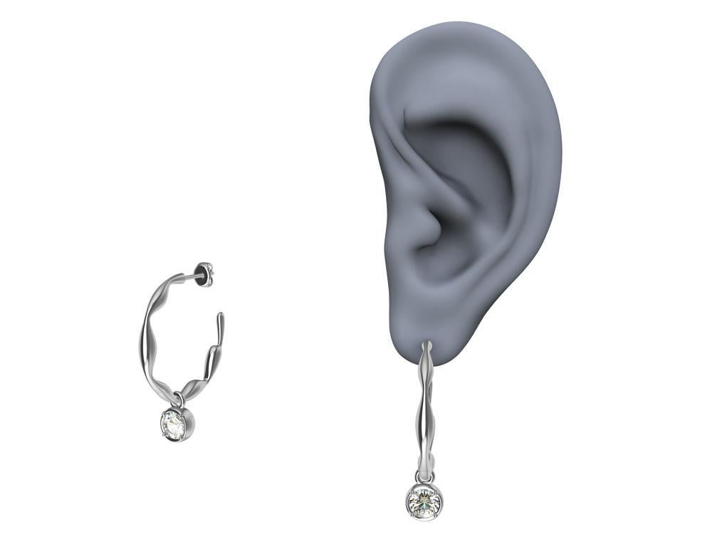 Boucles d'oreilles pendantes en or blanc 18 carats avec diamants certifiés GIA en vente 1
