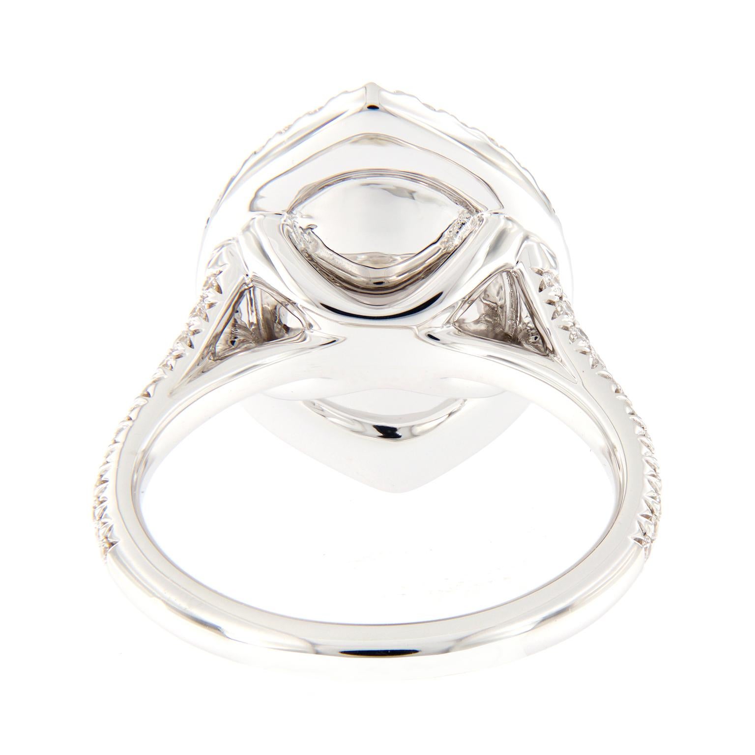 18 Karat White Gold Danhier Blue Topaz, Sapphire and Diamond Evil Eye, Ring In New Condition For Sale In Troy, MI