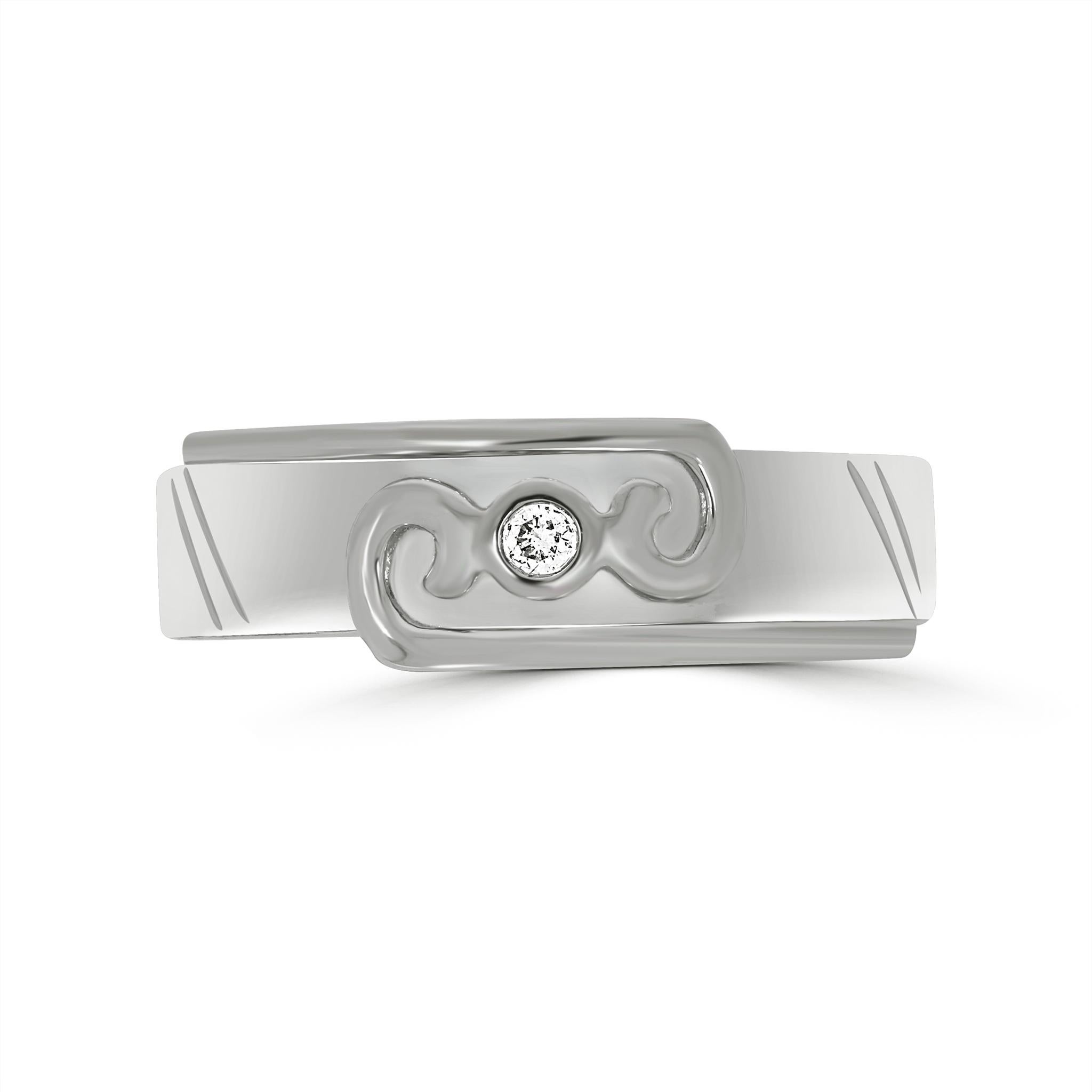 da uomo o donna Anello con diamante Devotion in oro bianco 18 carati in vendita