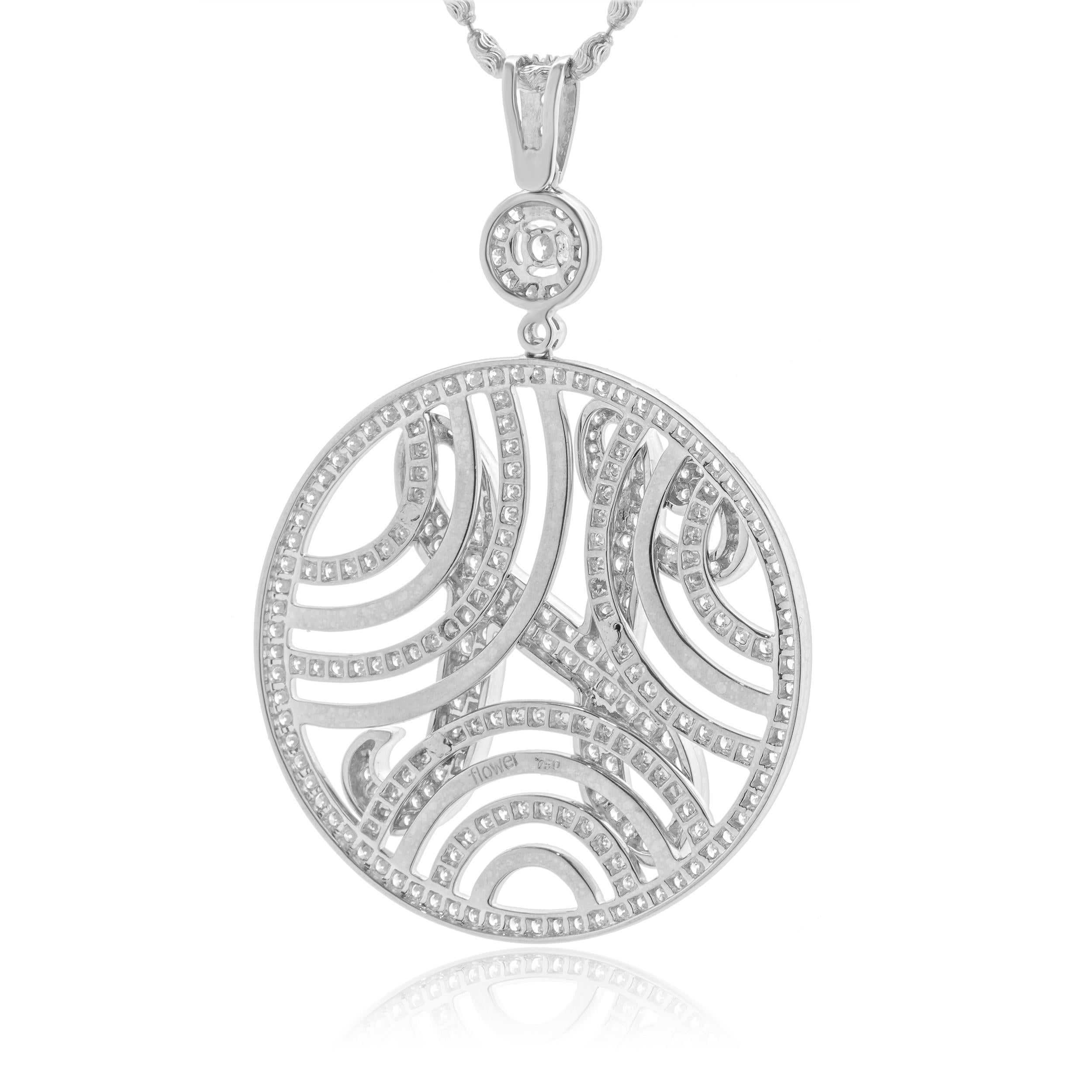 Collier en or blanc 18 carats avec lettre H en diamant 3D Excellent état - En vente à Scottsdale, AZ