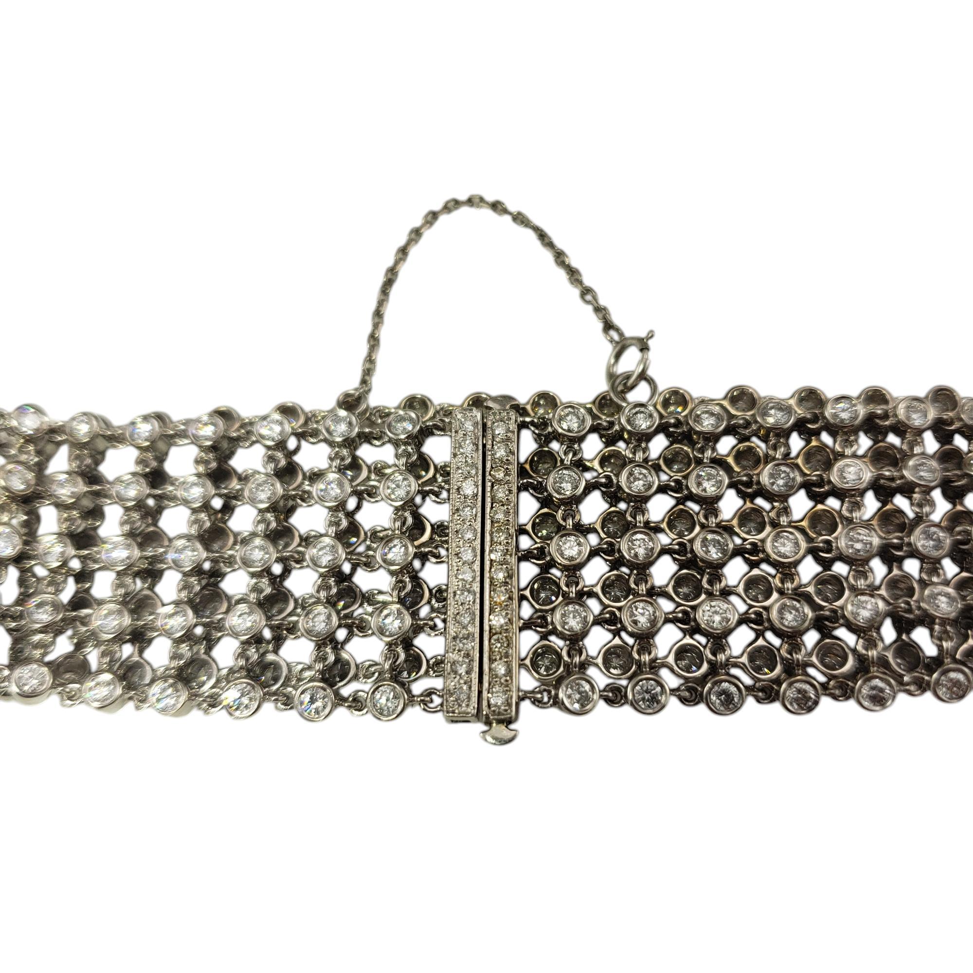Women's 18 Karat White Gold Diamond 5 Row Mesh Bracelet #19590 For Sale