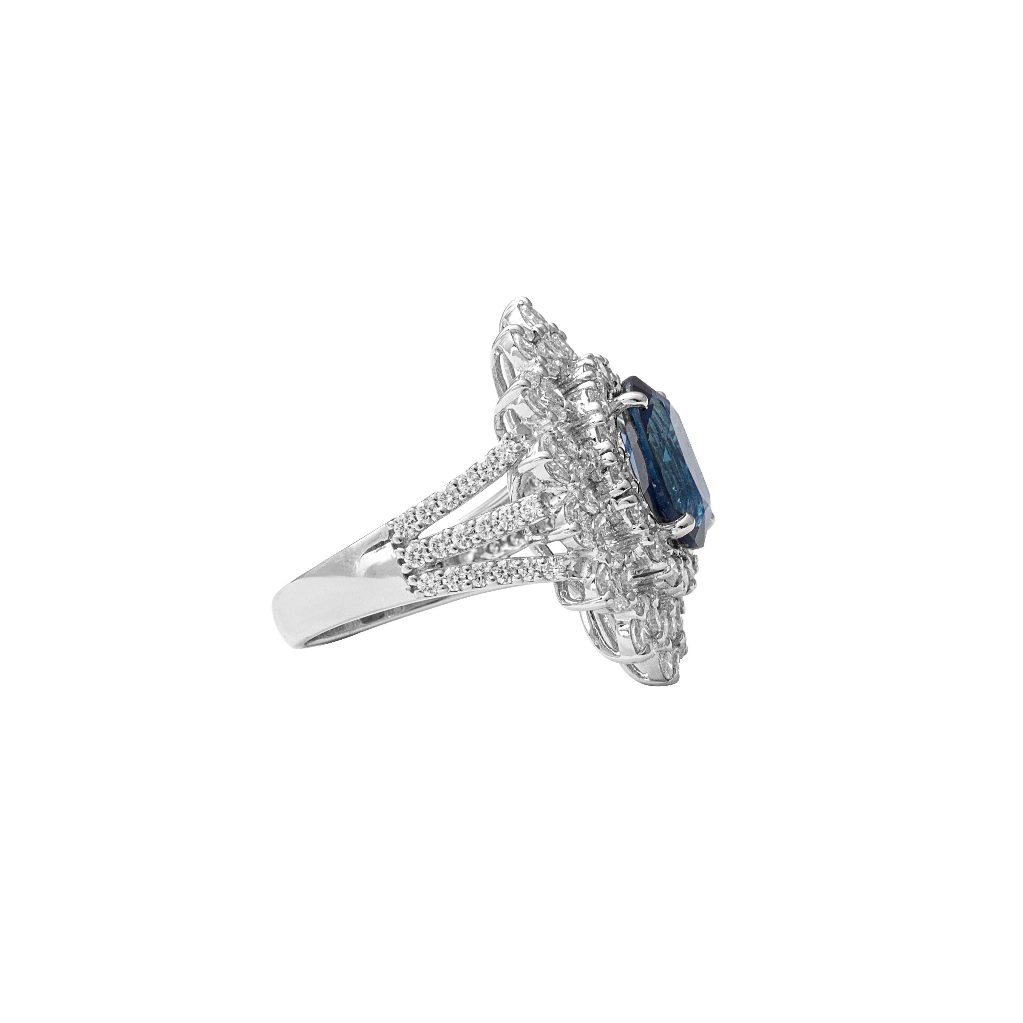 18 Karat White Gold Diamond And Blue Sapphire Cocktail Ring

A beautiful and trendy ring set in 18 karat gold studded with VVS quality diamonds and a royal blue sapphire. This ring is perfect for cocktails and evening events.

18 Karat Gold -