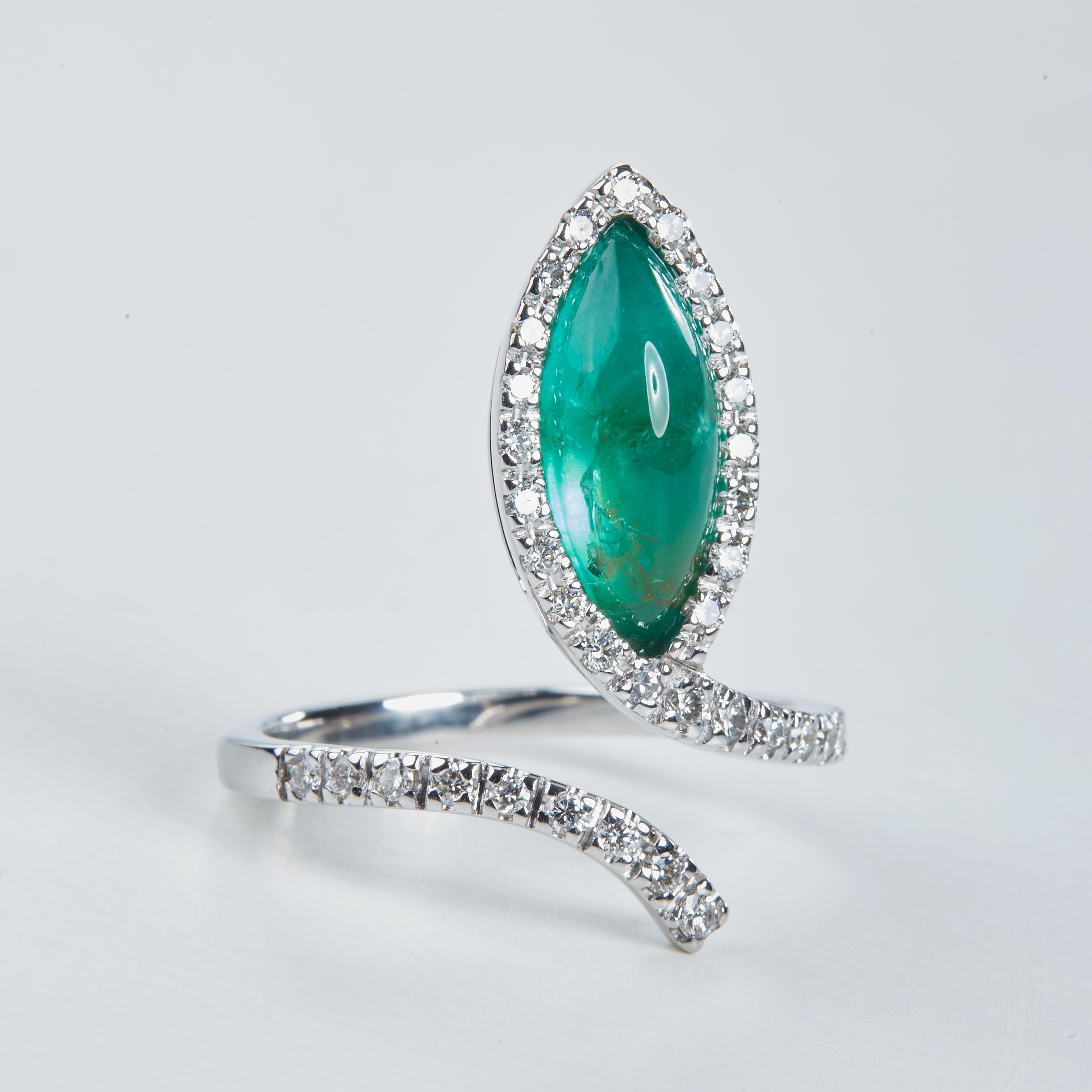 18 Karat White Gold Diamond and Emerald Ring

37 Diamonds 0.41 Carat
 1 Emerald 2.10 carat



Size EU 54 US 6.8


Founded in 1974, Gianni Lazzaro is a family-owned jewelery company based out of Düsseldorf, Germany.
Although rooted in Germany, Gianni