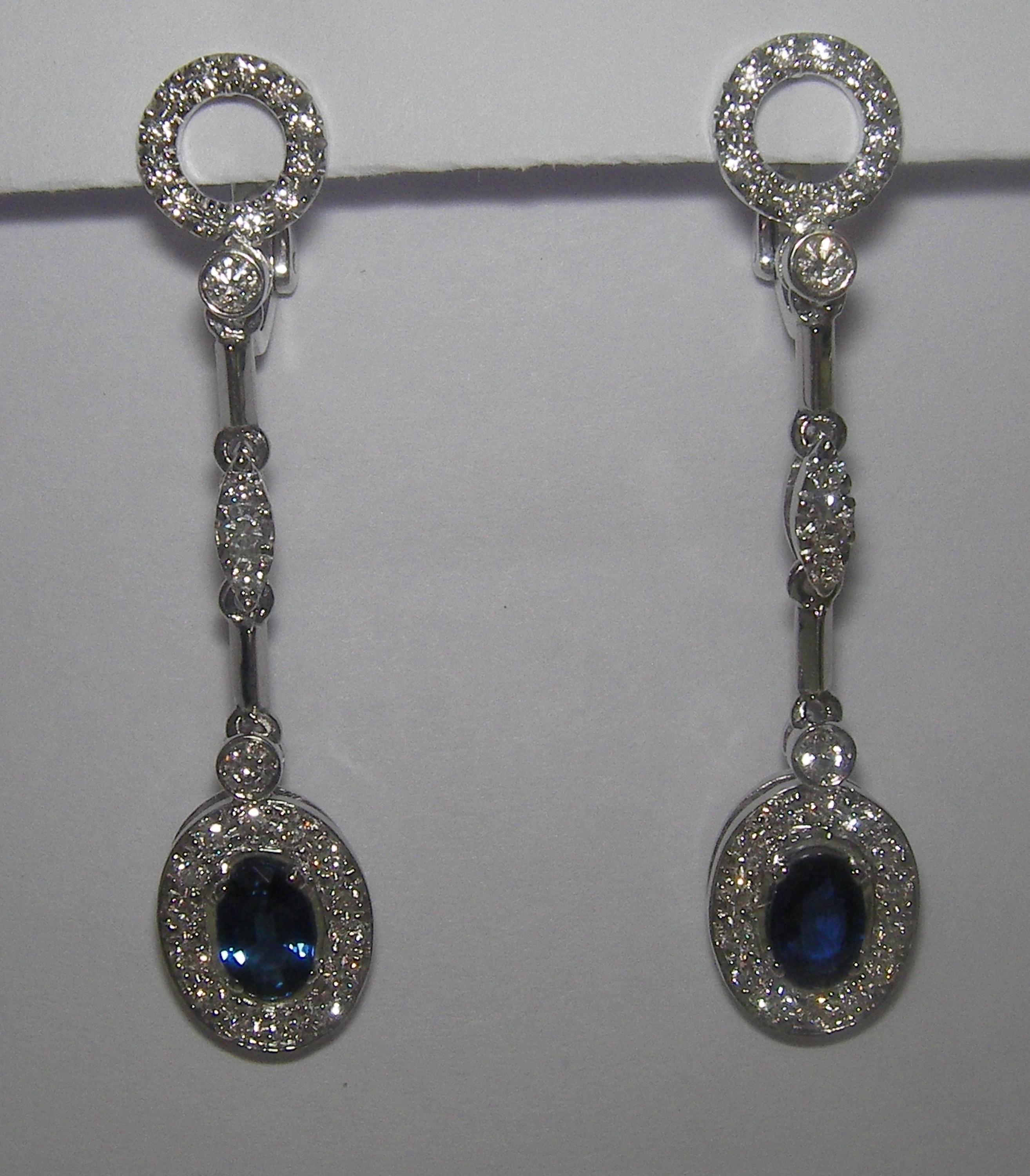 18 Karat White Gold Diamond and Sapphire Dangle Earrings

62  Diamonds 0.89Carat H SI
2 Sapphires  1.13 Carat


Founded in 1974, Gianni Lazzaro is a family-owned jewelry company based out of Düsseldorf, Germany.
Although rooted in Germany, Gianni