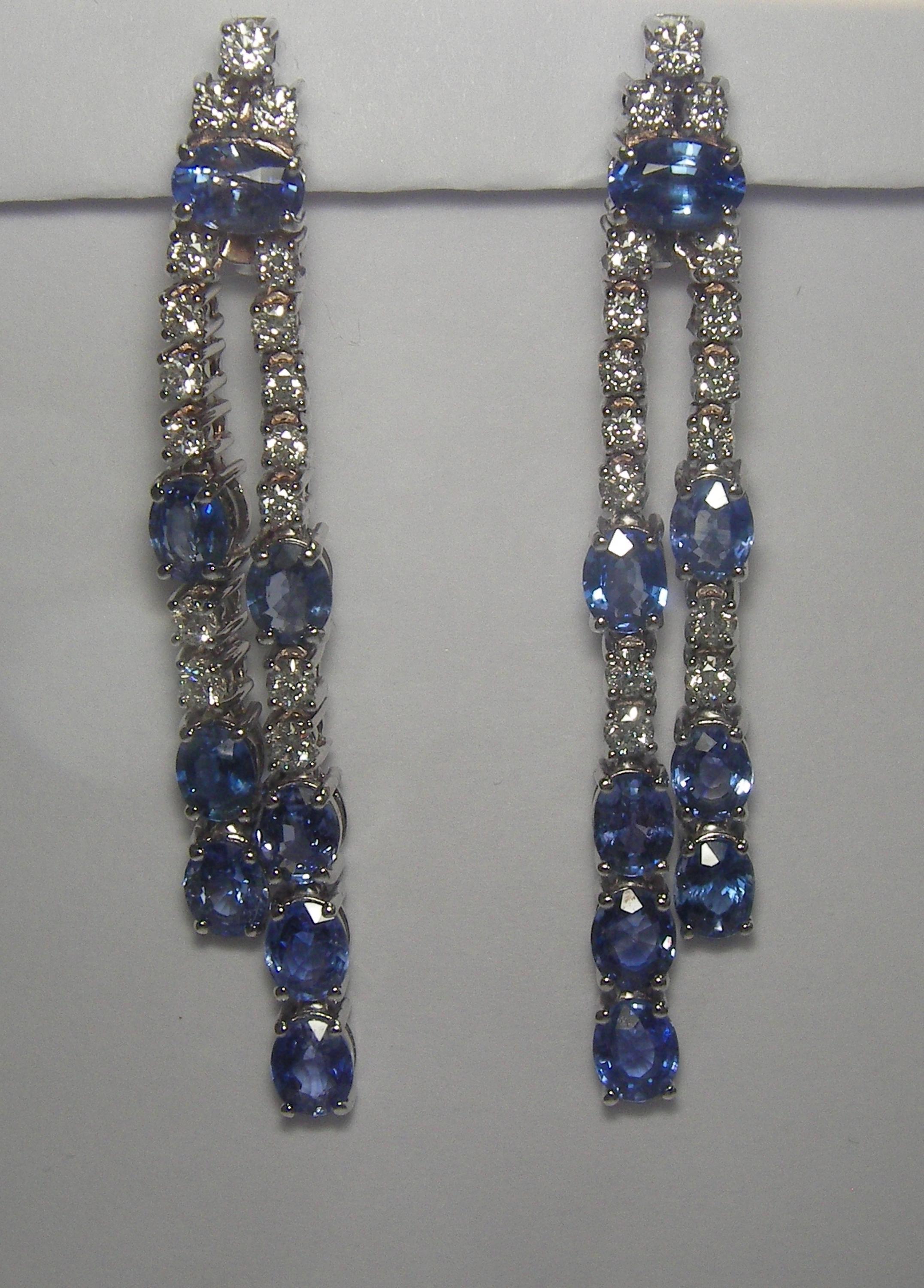 18 Karat White Gold Diamond and Sapphire Dangle Earrings

32 Diamonds 1,23  Carat H SI
16Sapphires  7,50  Carat


Founded in 1974, Gianni Lazzaro is a family-owned jewelry company based out of Düsseldorf, Germany.
Although rooted in Germany, Gianni