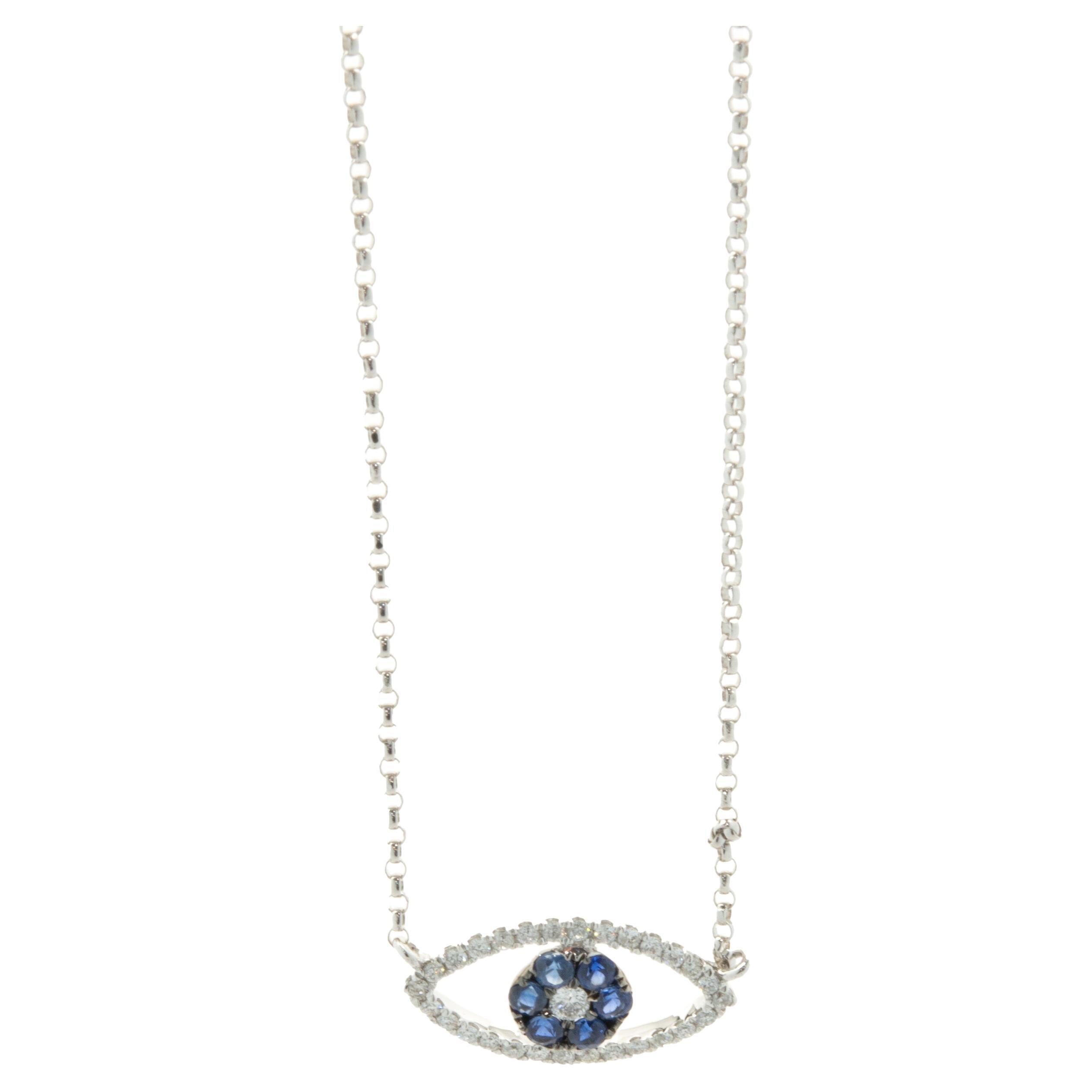 Written In The Stars Collection Maxi Luminous Evil Eye Diamond Necklace in 18-karat Yellow Gold main image 0