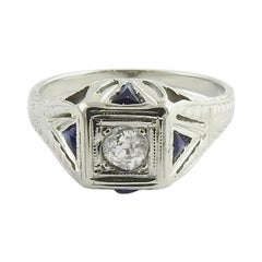 18 Karat White Gold Diamond Ring