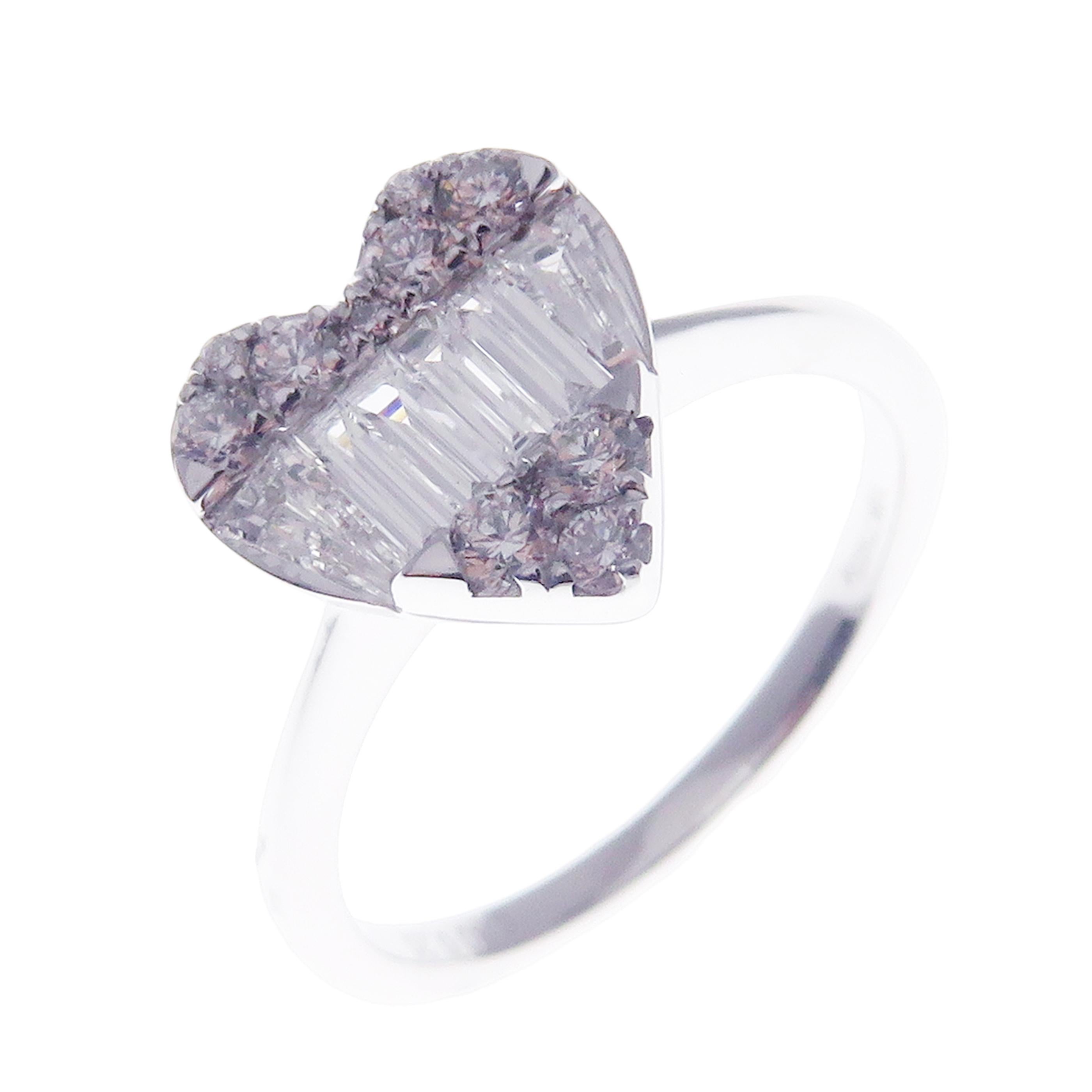 18 Karat Weißgold Diamant Baguette Großer Herz-Ohrring-Set für Damen oder Herren