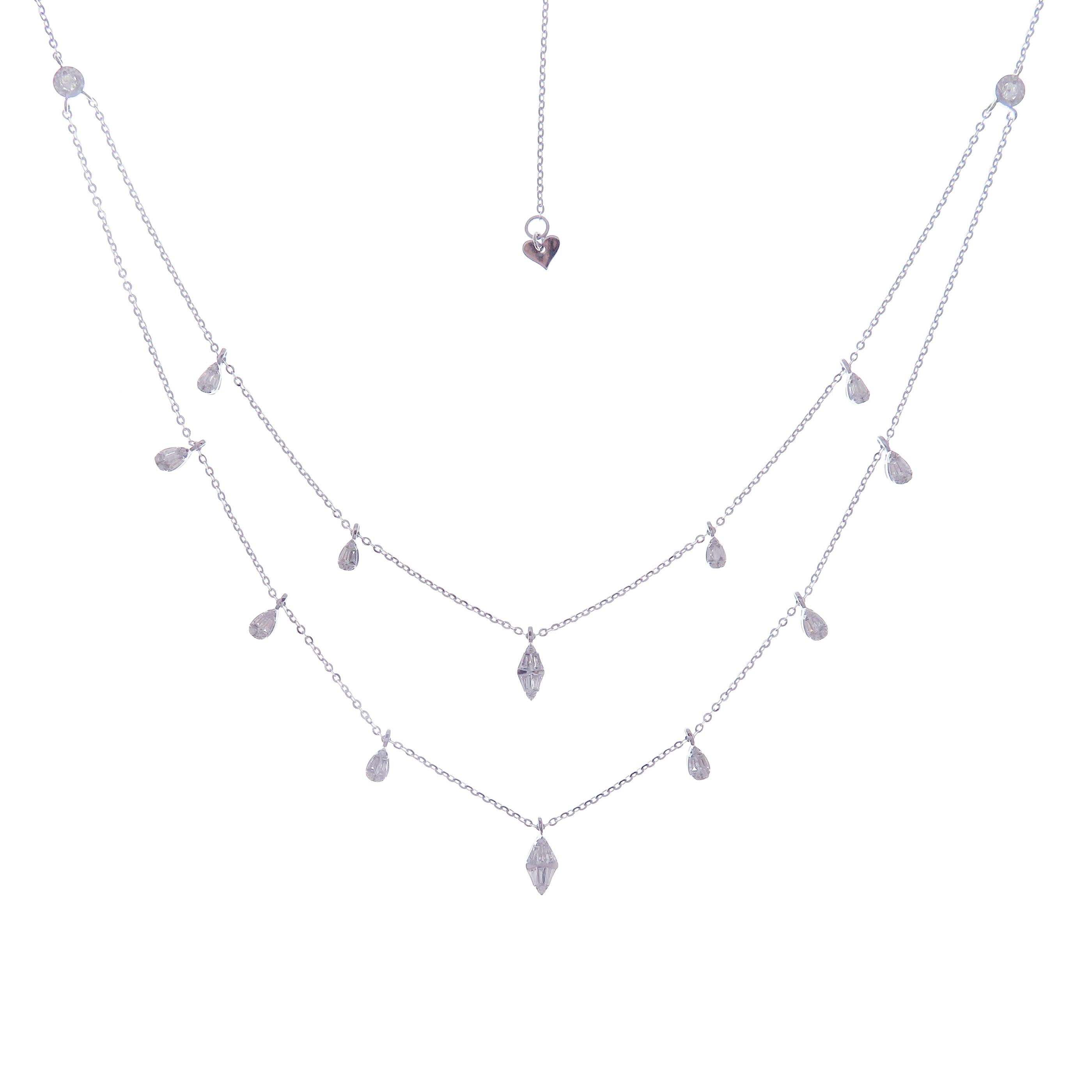 collana doppio filo oro bianco