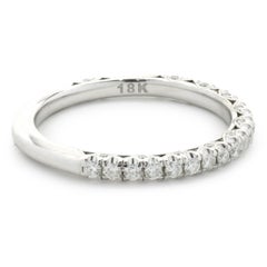18 Karat White Gold Diamond Band