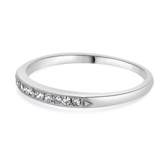 18 Karat White Gold Diamond Band