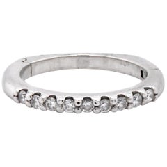 18 Karat White Gold Diamond Band with Adjustable Shank