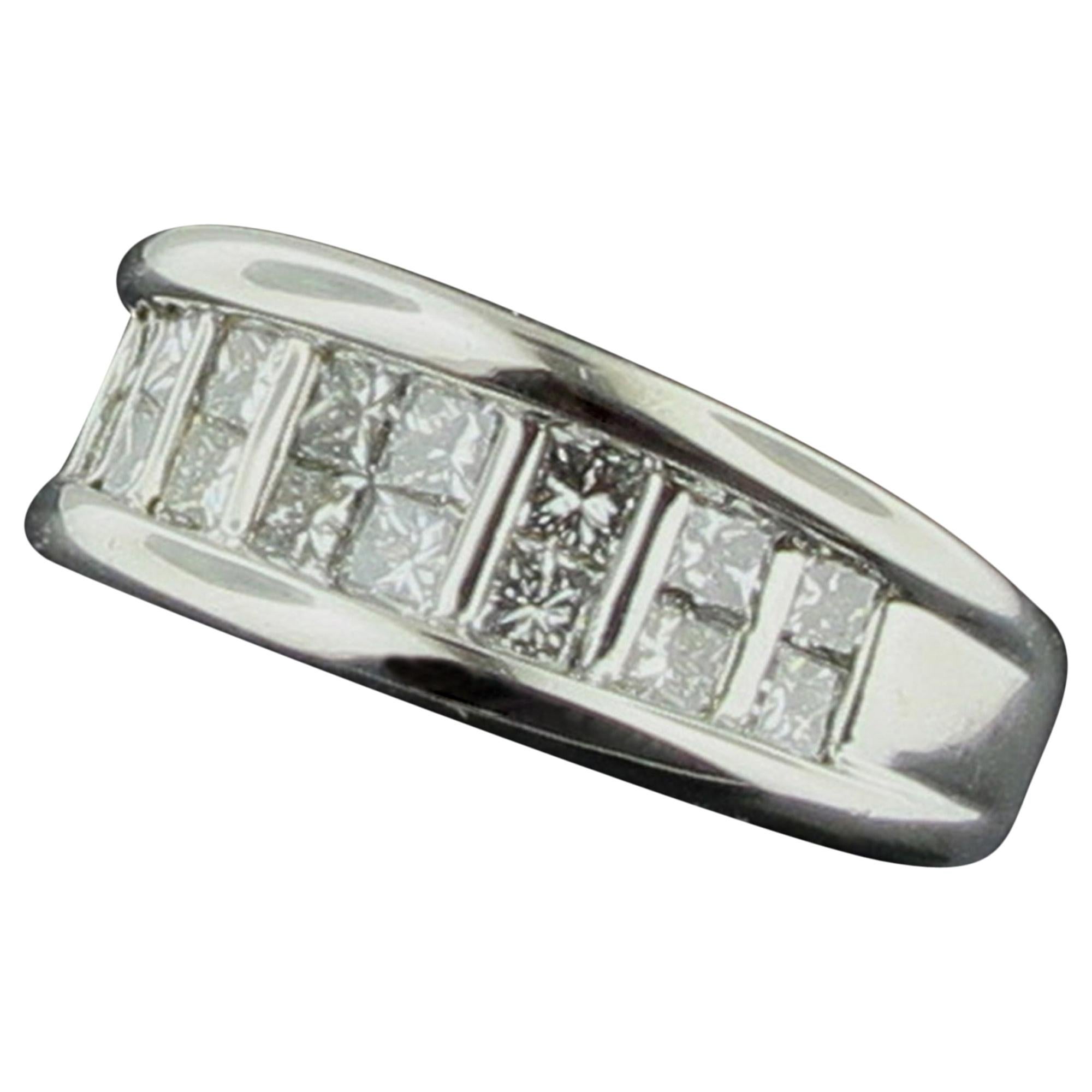 18 Karat White Gold Diamond Band