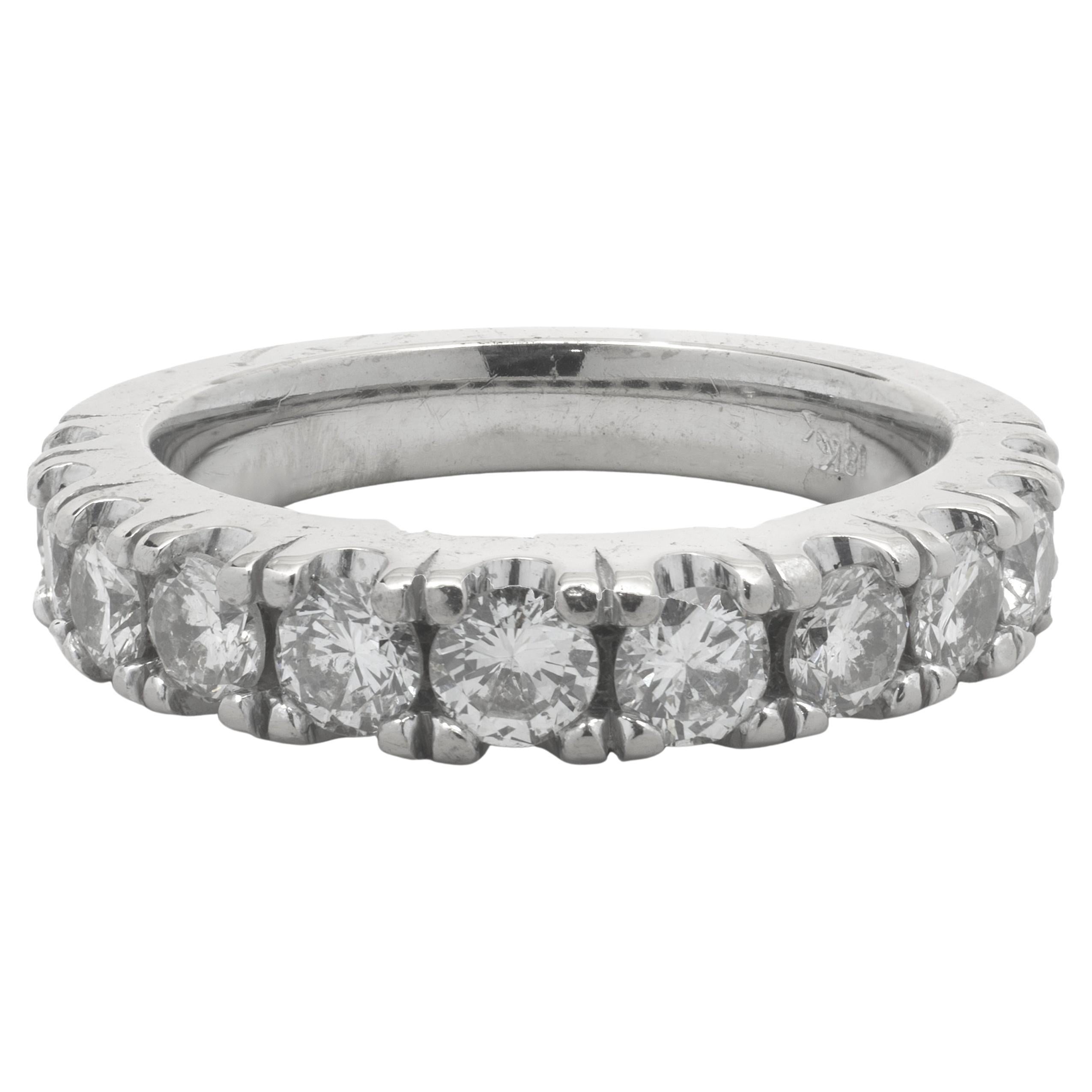 18 Karat White Gold Diamond Band