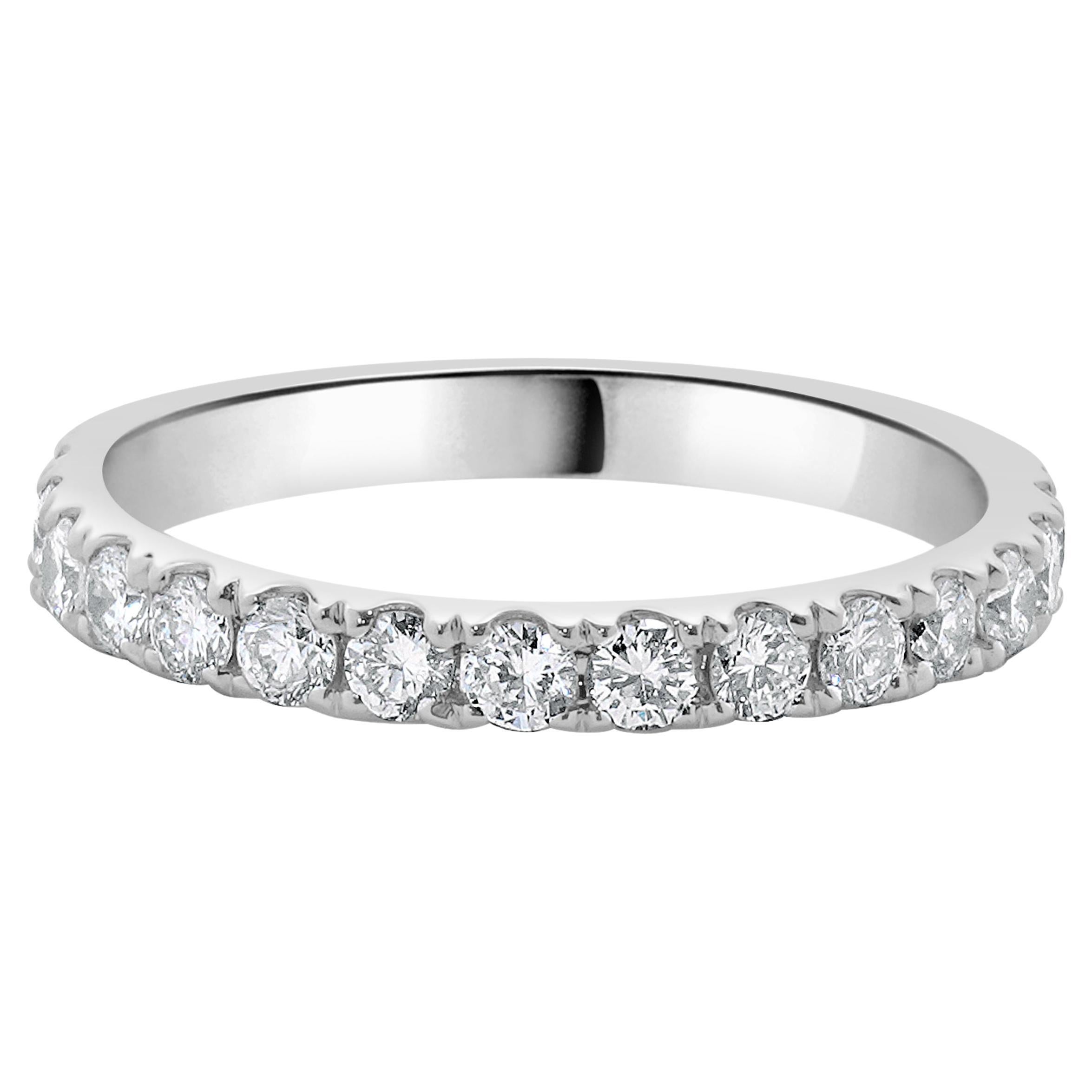 18 Karat White Gold Diamond Band