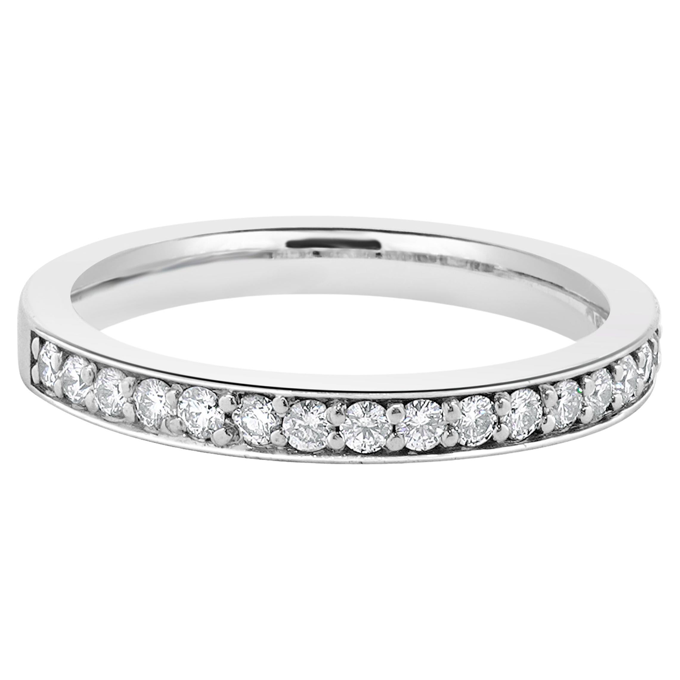18 Karat White Gold Diamond Band