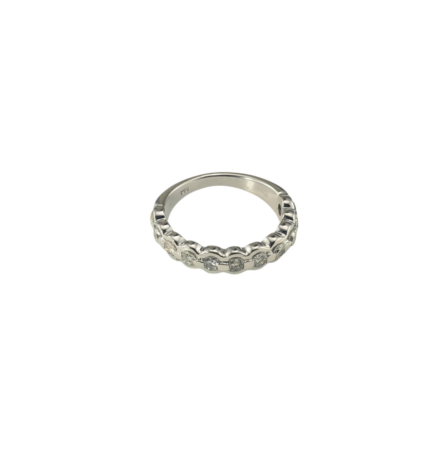 Taille brillant Anneau en or blanc 18 carats taille 6,75 n°19488 en vente