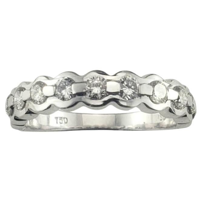 18 Karat White Gold Diamond Band Ring Size 6.75 #19488