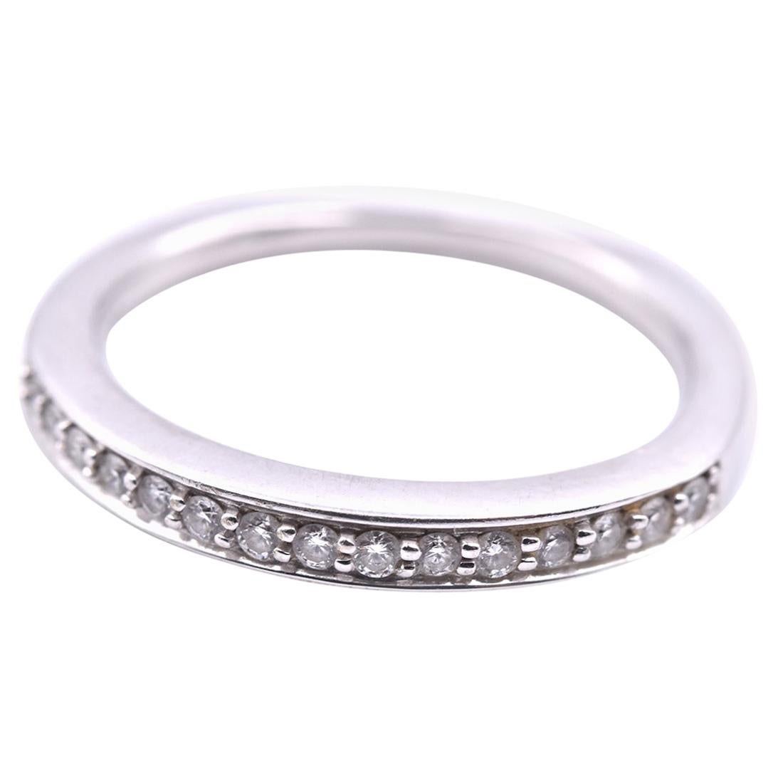 18 Karat Weißgold-Diamantband mit Euro-Schnalle