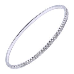 18 Karat White Gold Diamond Bangle Bracelet