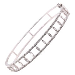 18 Karat White Gold Diamond Bangle Bracelet