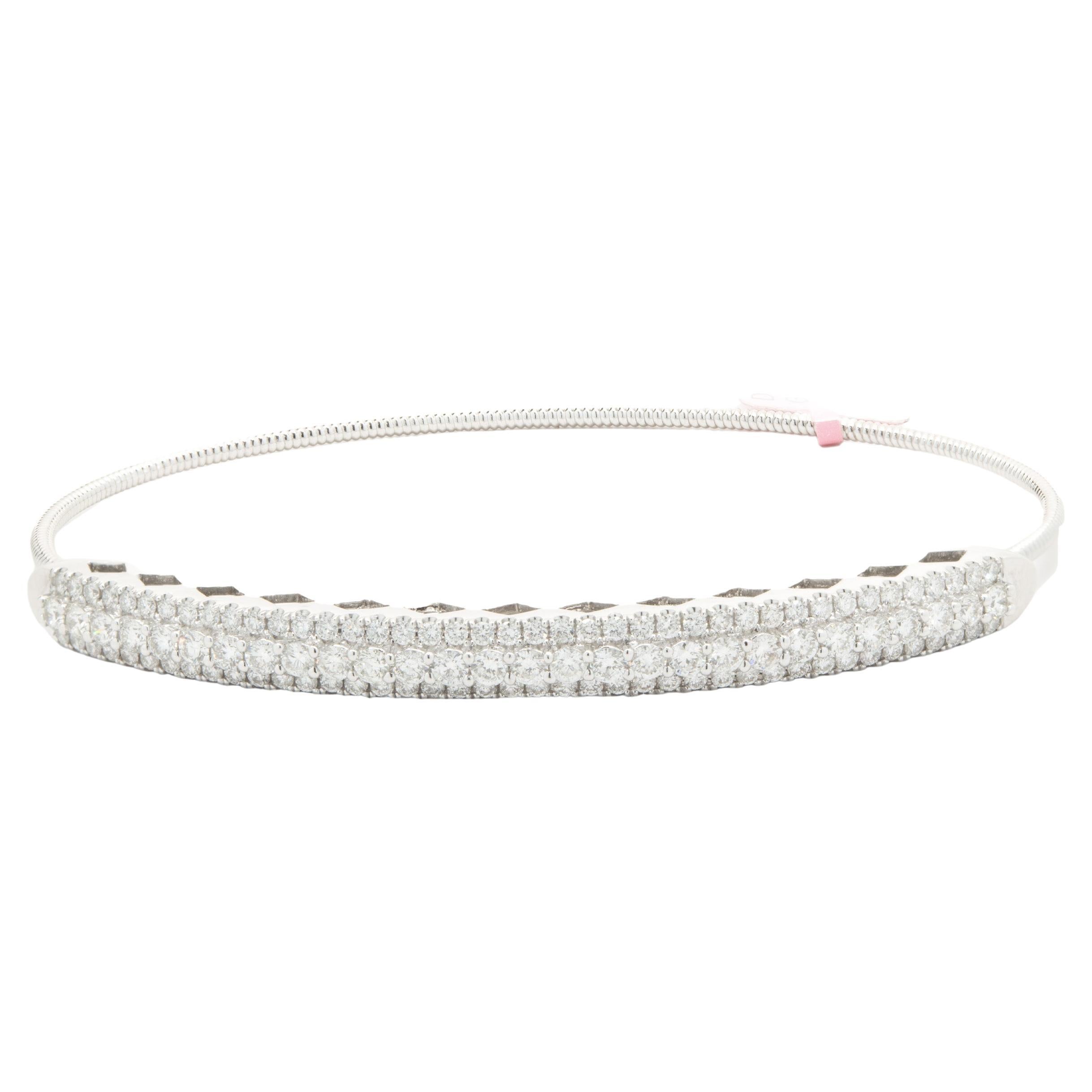 18 Karat White Gold Diamond Bangle Bracelet
