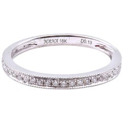 18 Karat White Gold Diamond Bead Set Band