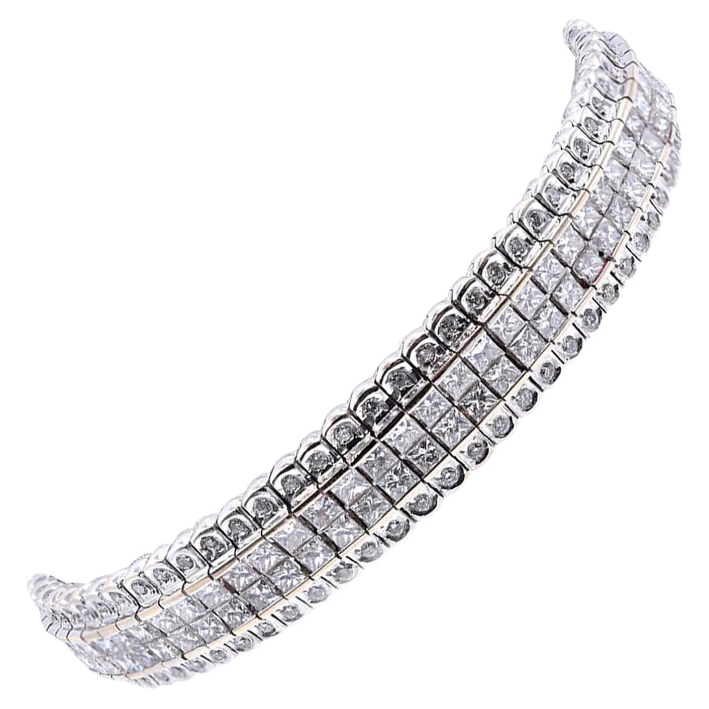 18 Karat Weißgold Diamant-Armband