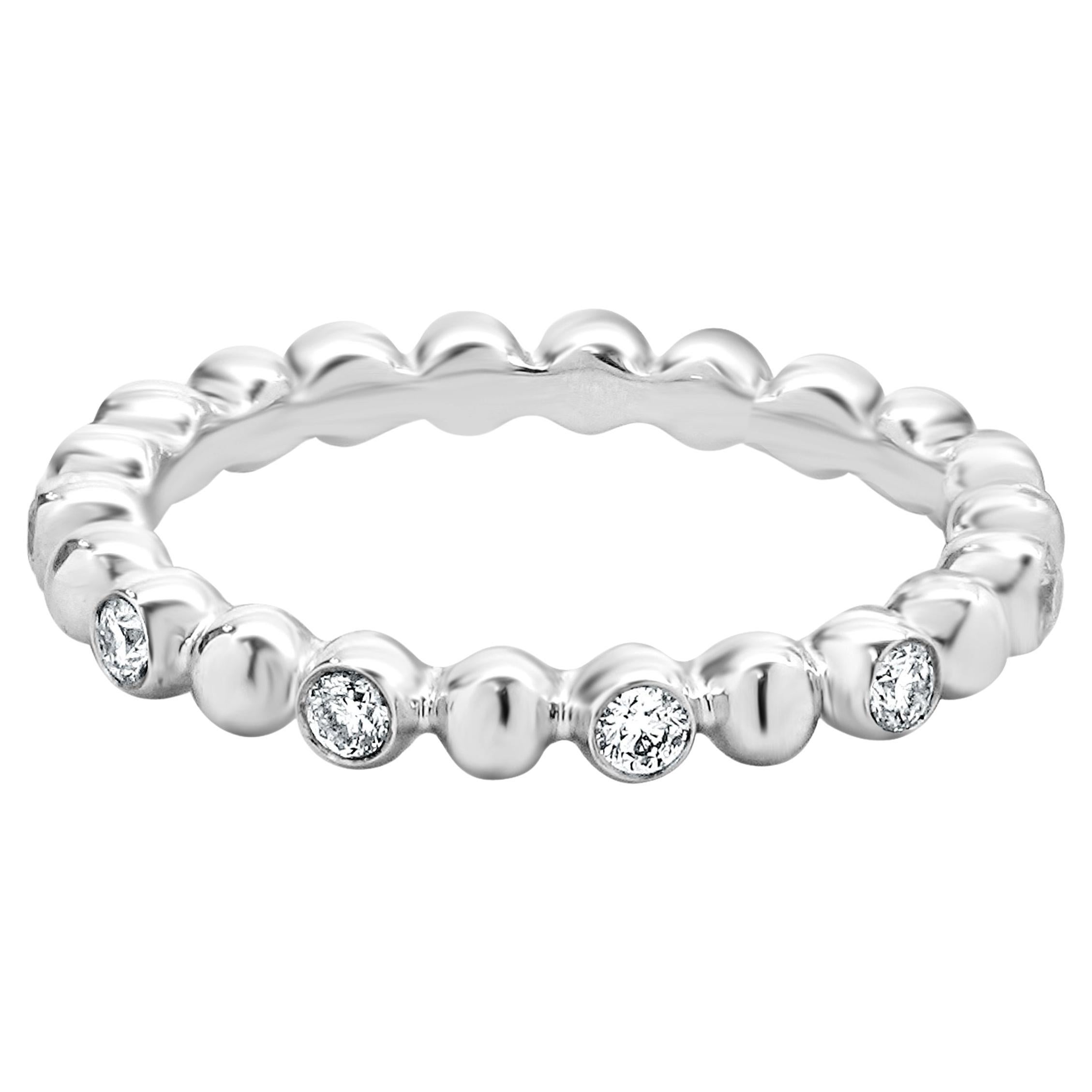 18 Karat White Gold Diamond Bubble Band