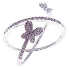 diamond point ring 18 Karat White Gold Diamond Butterfly All Round Diamond Ring