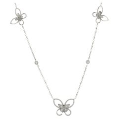 Collier à découpes papillon en or blanc 18 carats et diamants