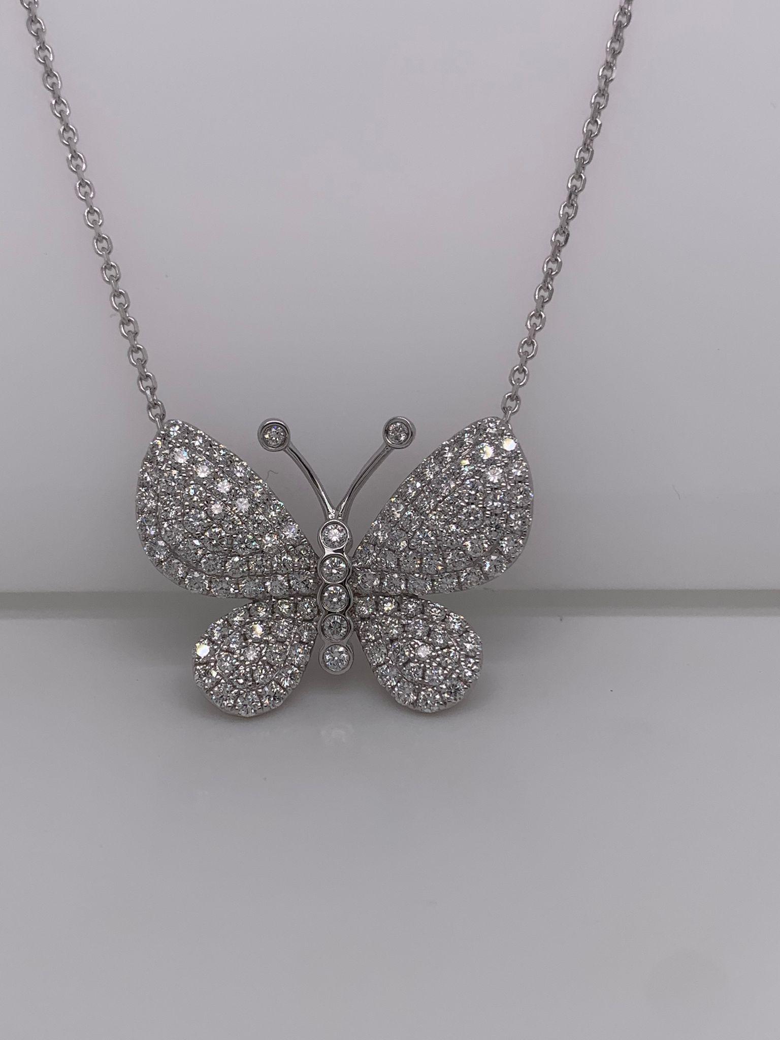 black diamond butterfly necklace