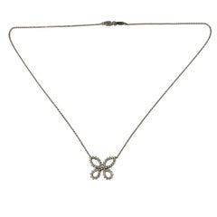 18 Karat White Gold Diamond Butterfly Pendant Necklace #19752