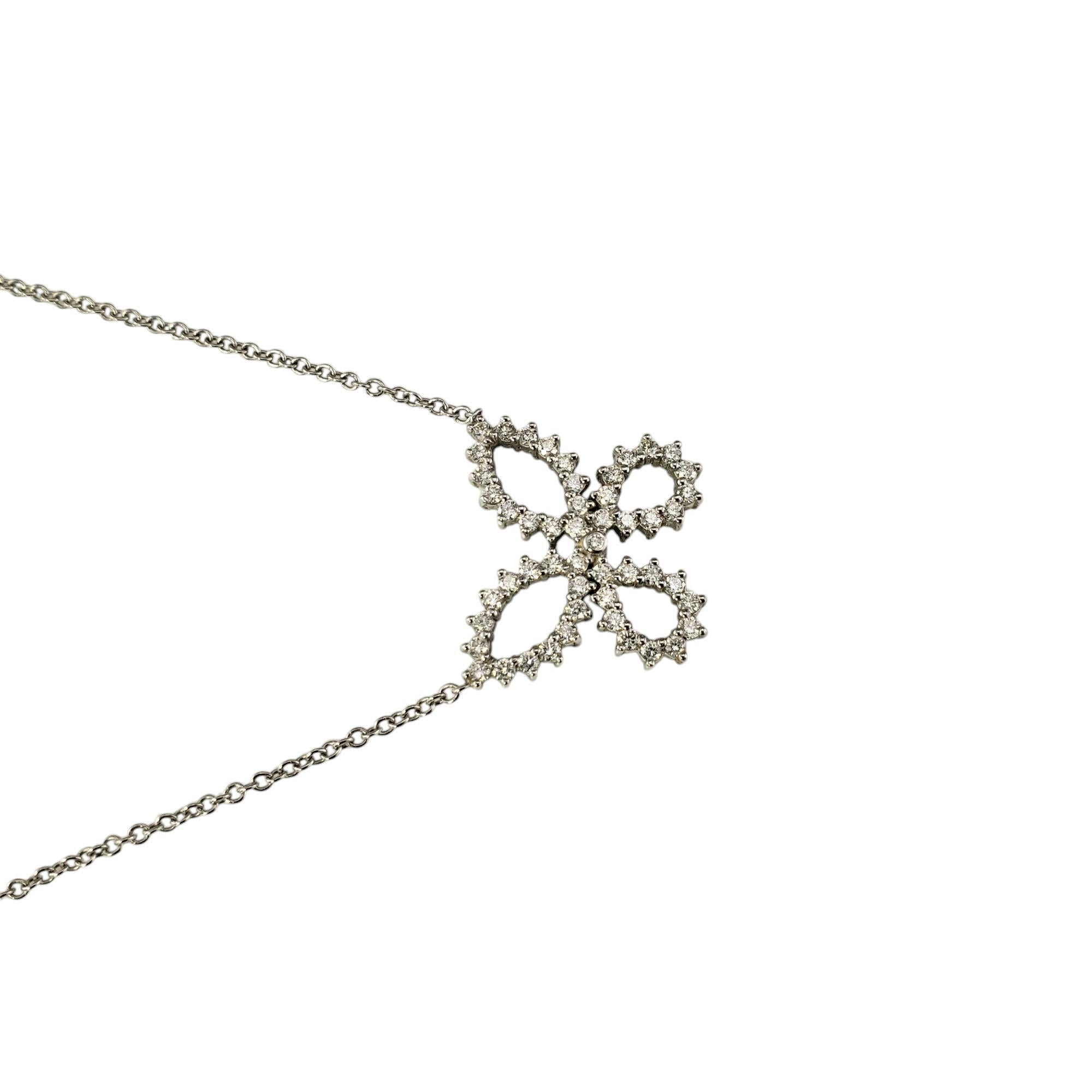 Taglio brillante Collana con ciondolo a farfalla in oro bianco 18 carati #19752 in vendita