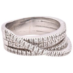 18 Karat White Gold Diamond Bypass Ring