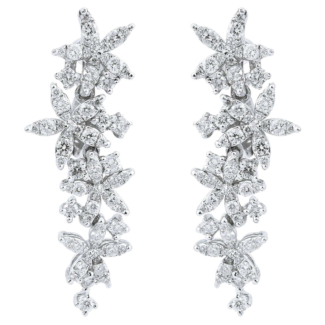 18 Karat White Gold Diamond Camila Earrings