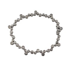 Bracelet de tennis en or blanc 18 carats avec cercle de diamants #21794
