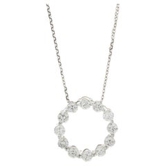 18 Karat White Gold Diamond Circle Necklace