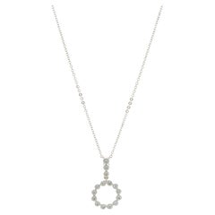 18 Karat White Gold Diamond Circle Necklace