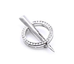 18 Karat White Gold Diamond Circle Spear Pin