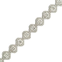 18 Karat White Gold Diamond Clover Bracelet
