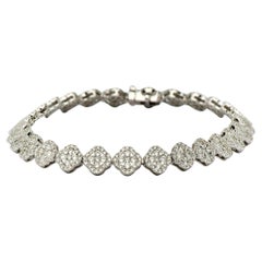 18 Karat White Gold Diamond Clover Bracelet