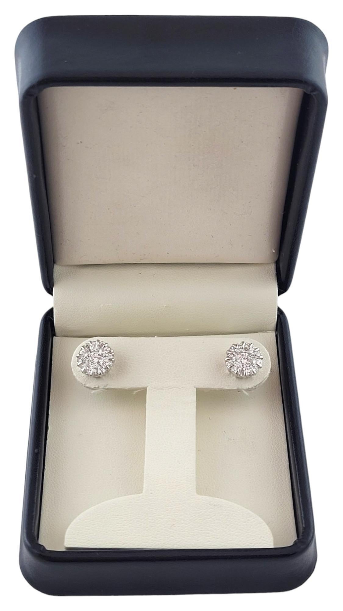 18 Karat White Gold Diamond Cluster Earrings #16985 For Sale 1