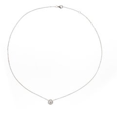 18 Karat white gold Diamond “Fleurette” solitaire necklace