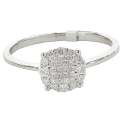 18 Karat White Gold Diamond Cluster Ring