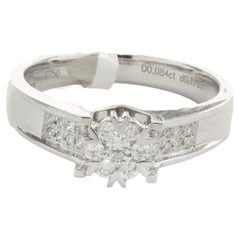 18 Karat White Gold Diamond Cluster Ring