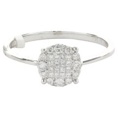 18 Karat White Gold Diamond Cluster Ring