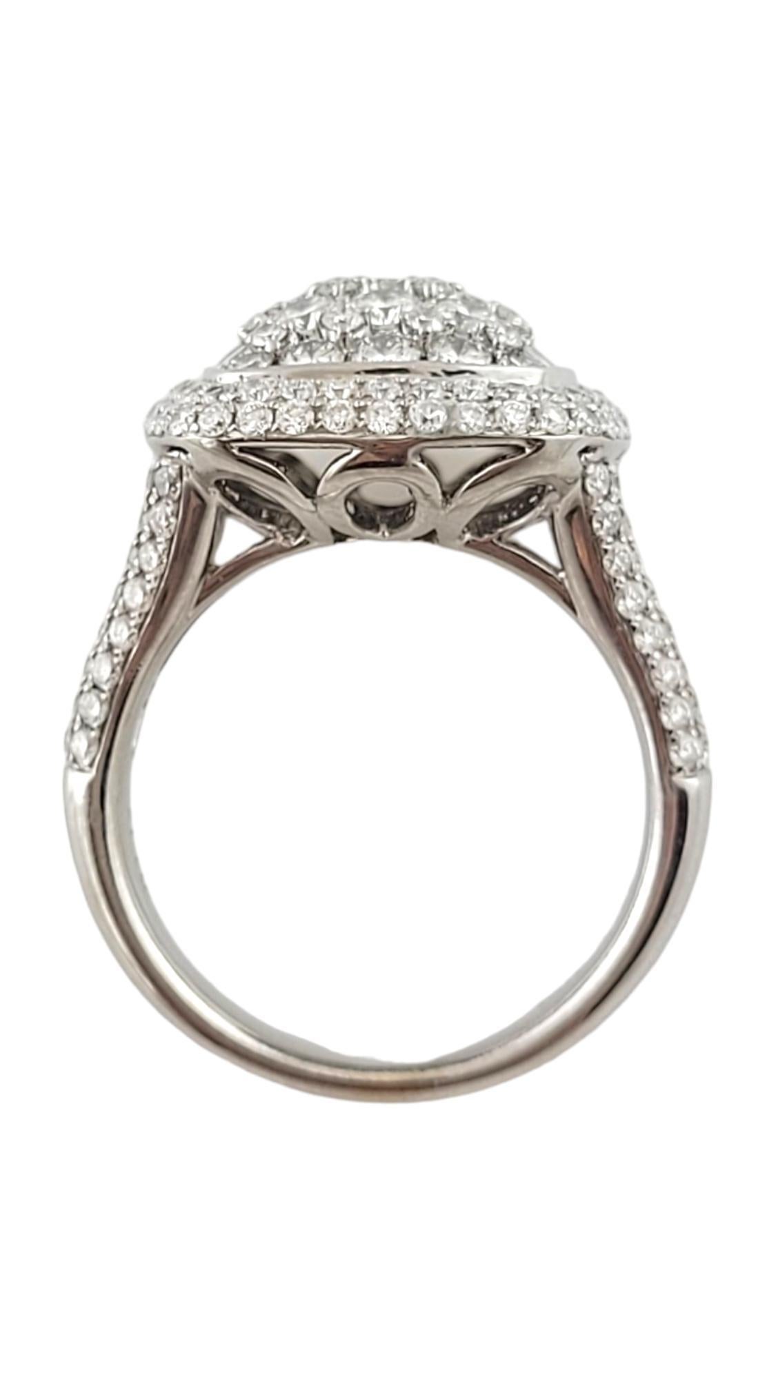 Brilliant Cut 18 Karat White Gold Diamond Cluster Ring Size 6.25 #16963 For Sale