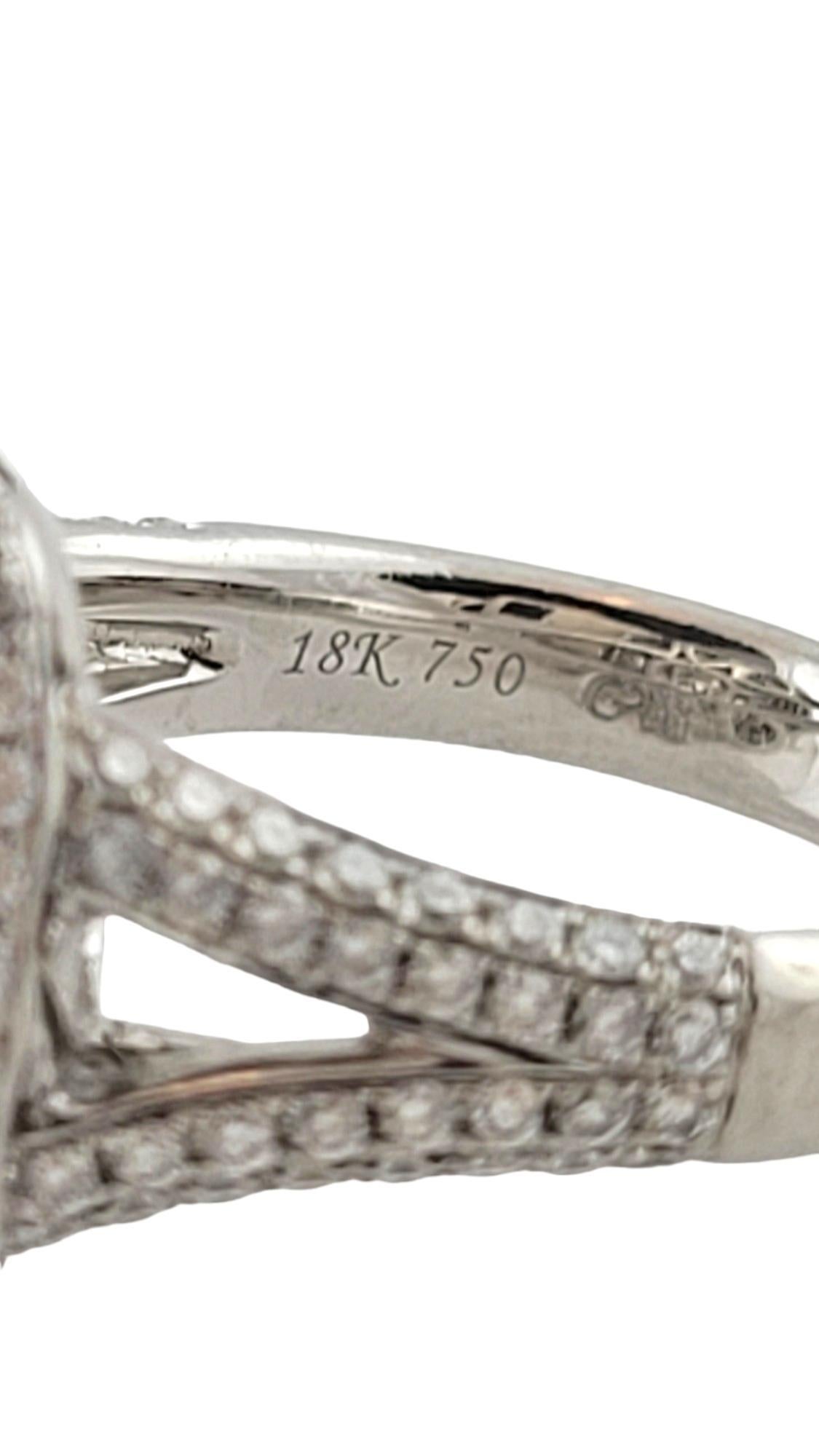 Women's 18 Karat White Gold Diamond Cluster Ring Size 6.25 #16963 For Sale
