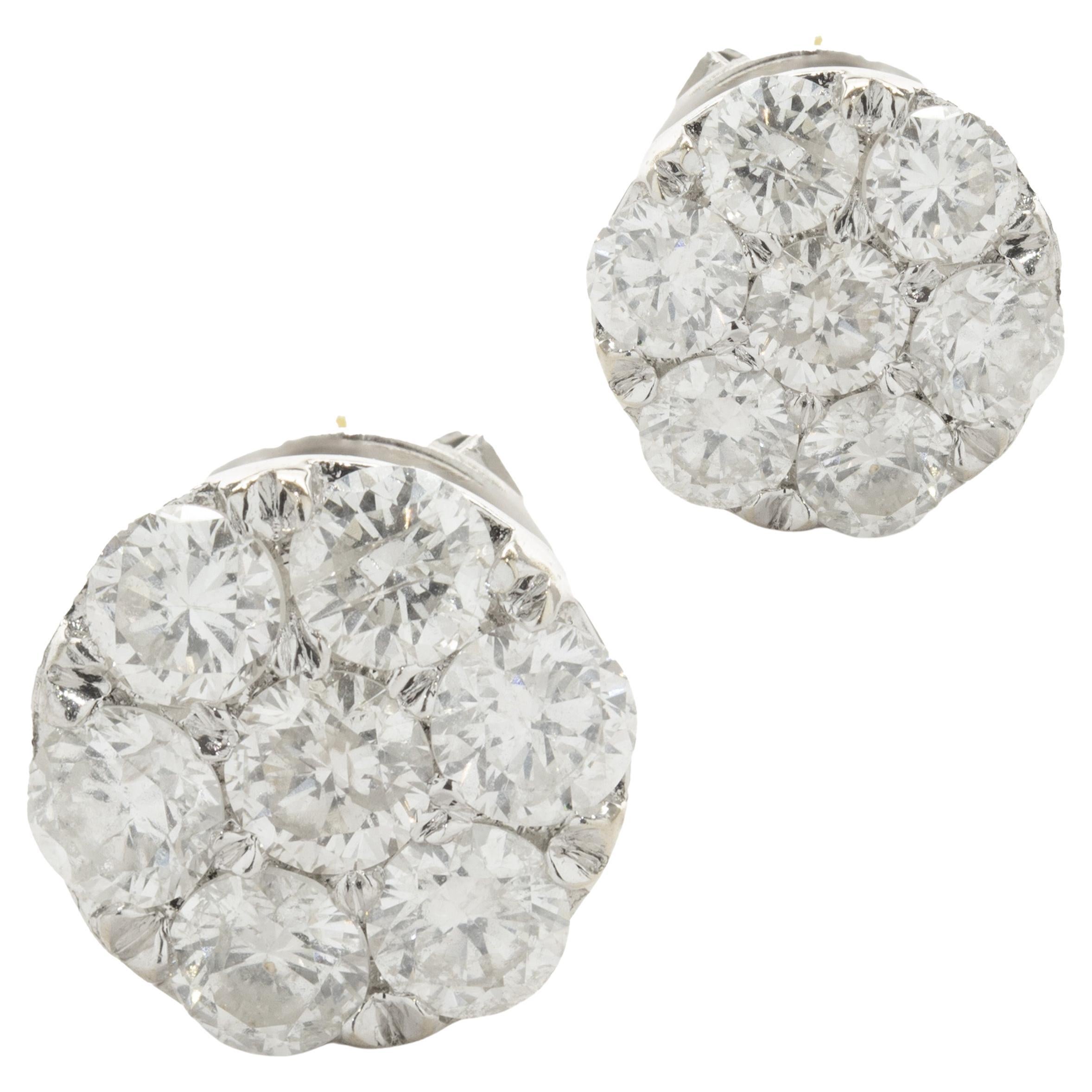 white gold stud earrings with diamond